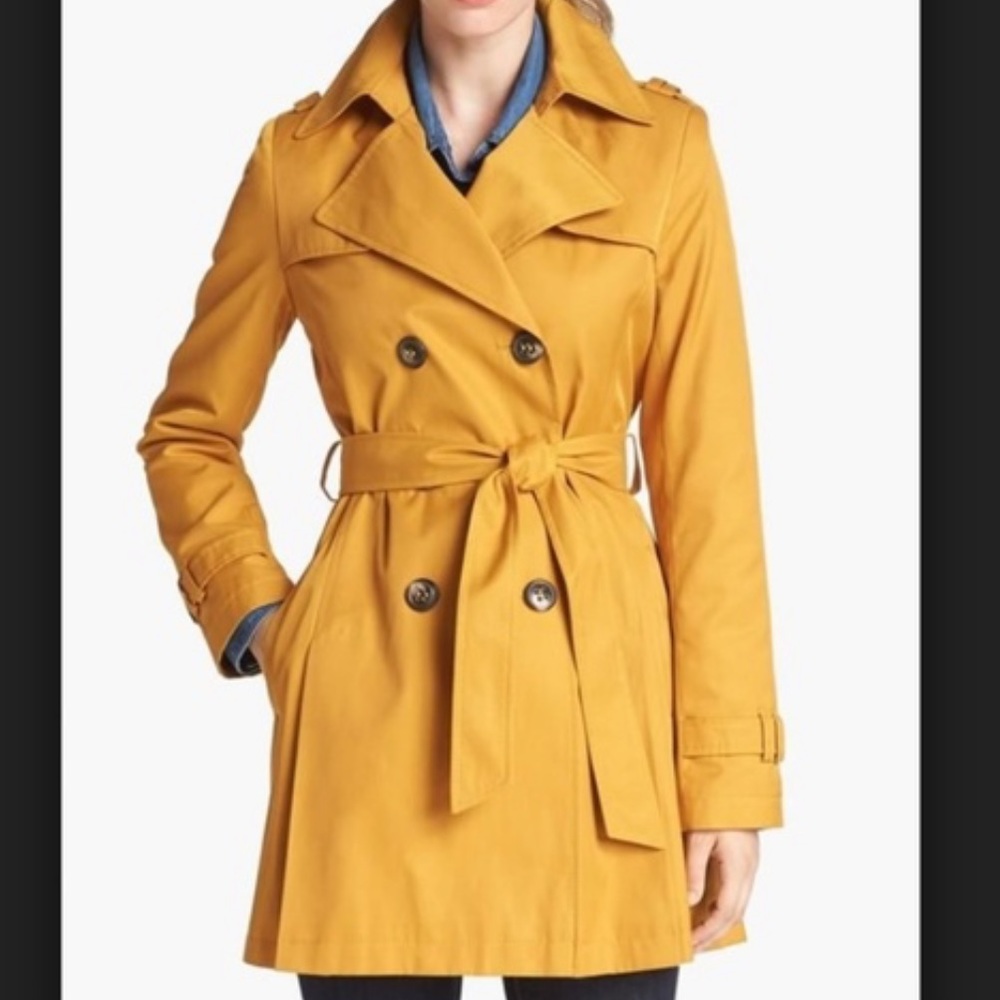 DKNY Yellow Trench Coat